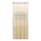 Classic Taper Candles White(4PCS/2.2*20CM) in clear packaging, unscented, ideal for elegant occasions.